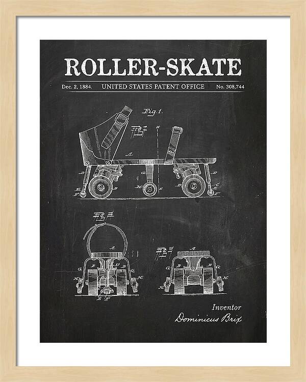 Roller Skate Chalkboard Patent Us308744a