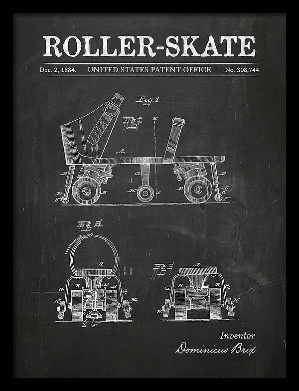 Roller Skate Chalkboard Patent Us308744a