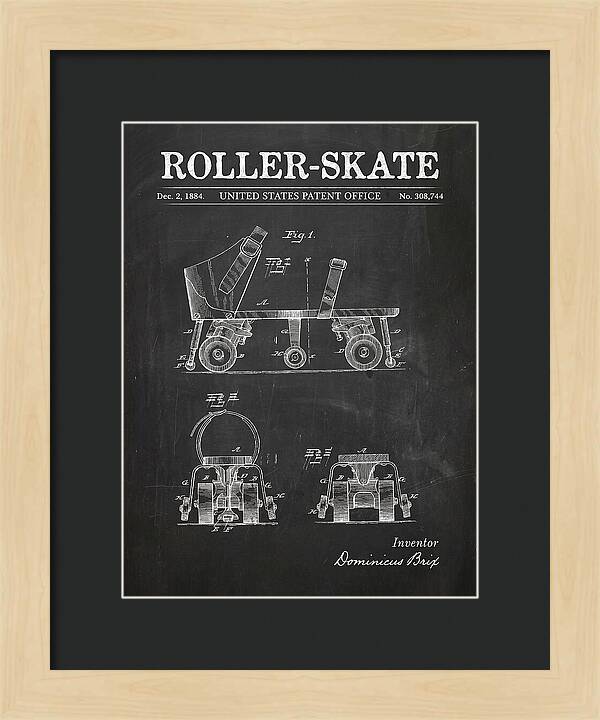 Roller Skate Chalkboard Patent Us308744a