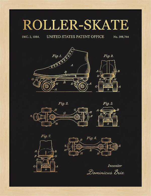 Roller Skate Gold Patent Us308744a