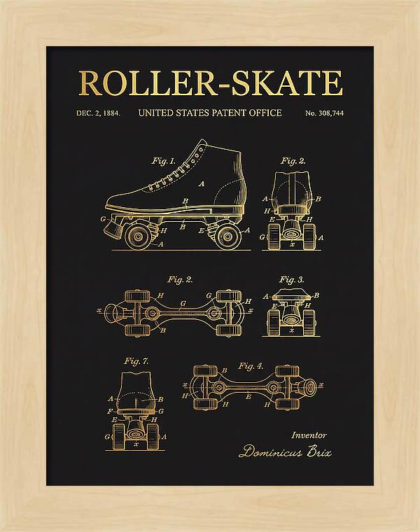 Roller Skate Gold Patent Us308744a
