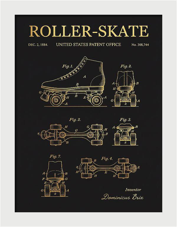 Roller Skate Gold Patent Us308744a