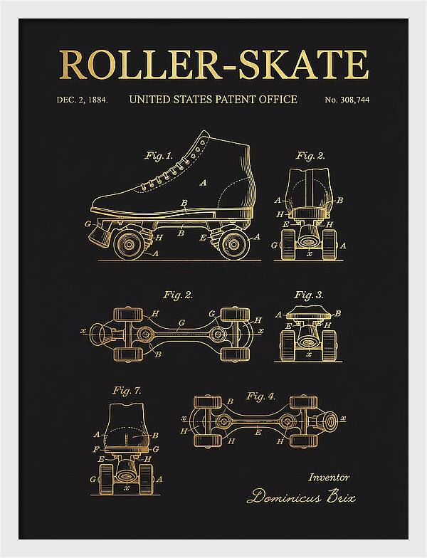 Roller Skate Gold Patent Us308744a