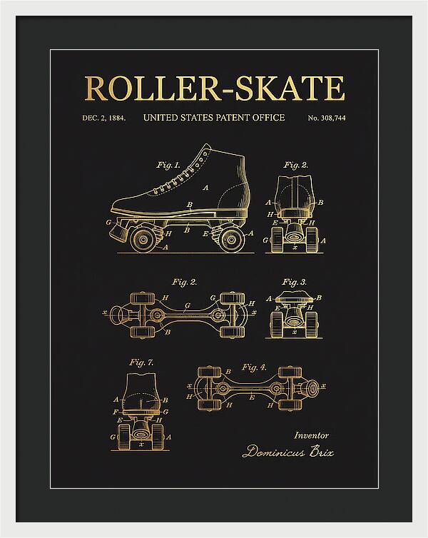 Roller Skate Gold Patent Us308744a