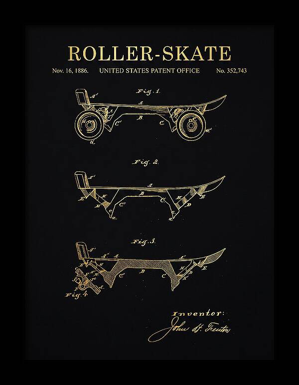 Roller Skate Gold Patent Us352743a