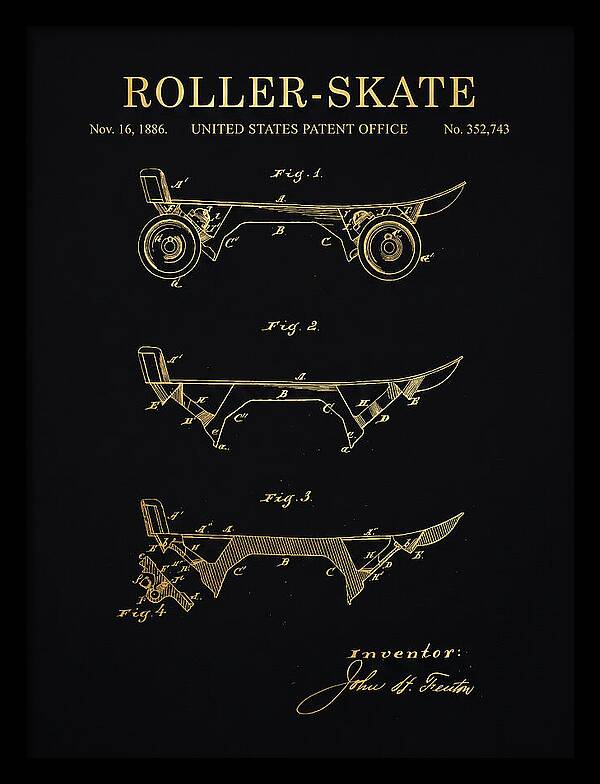 Roller Skate Gold Patent Us352743a