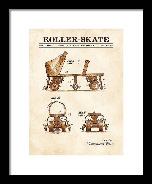 Roller Skate Watercolor Patent Us308744a