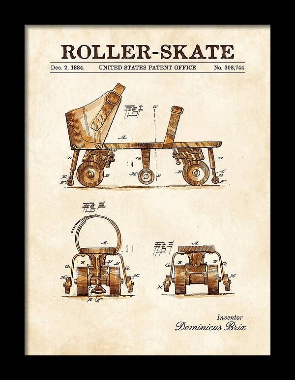 Roller Skate Watercolor Patent Us308744a