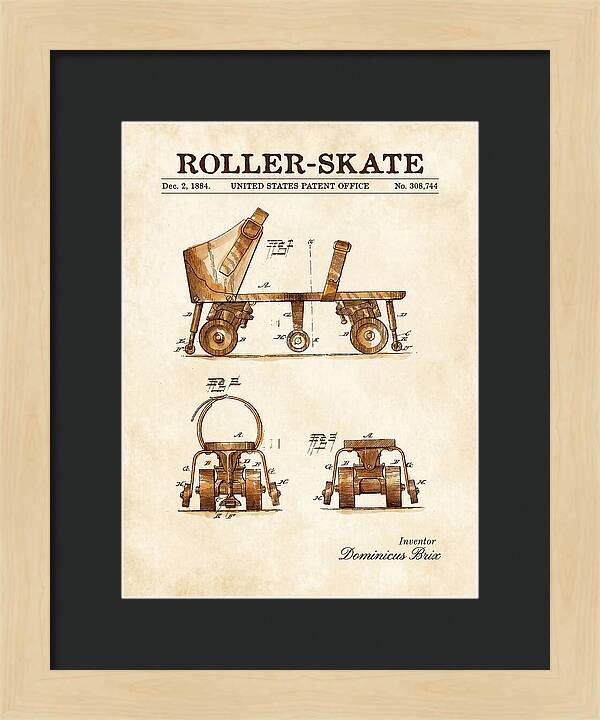 Roller Skate Watercolor Patent Us308744a