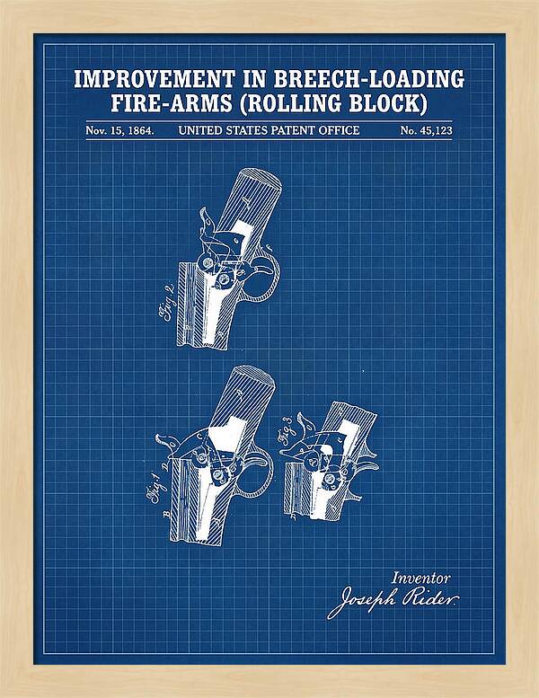 Rolling Block Rifle Remington Blueprint Patent Us45123