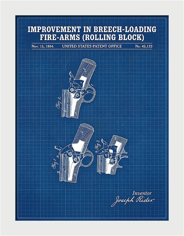 Rolling Block Rifle Remington Blueprint Patent Us45123
