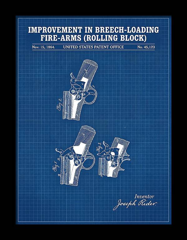 Rolling Block Rifle Remington Blueprint Patent Us45123