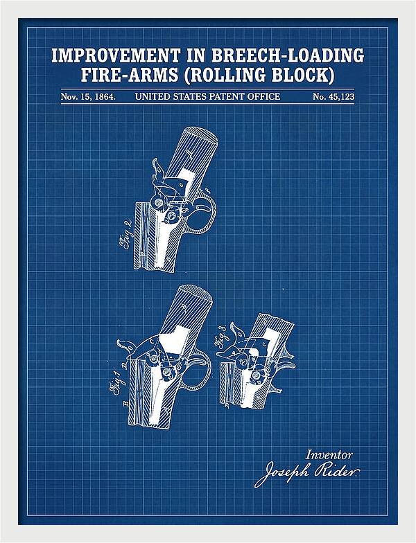 Rolling Block Rifle Remington Blueprint Patent Us45123