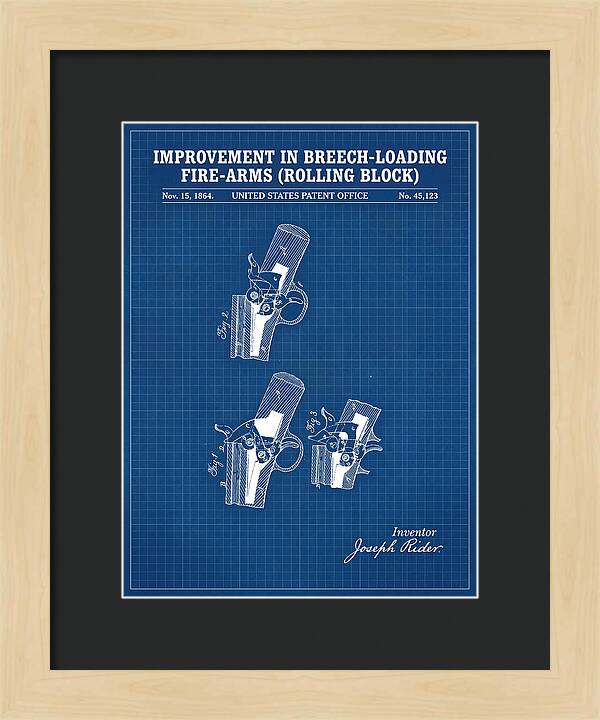 Rolling Block Rifle Remington Blueprint Patent Us45123