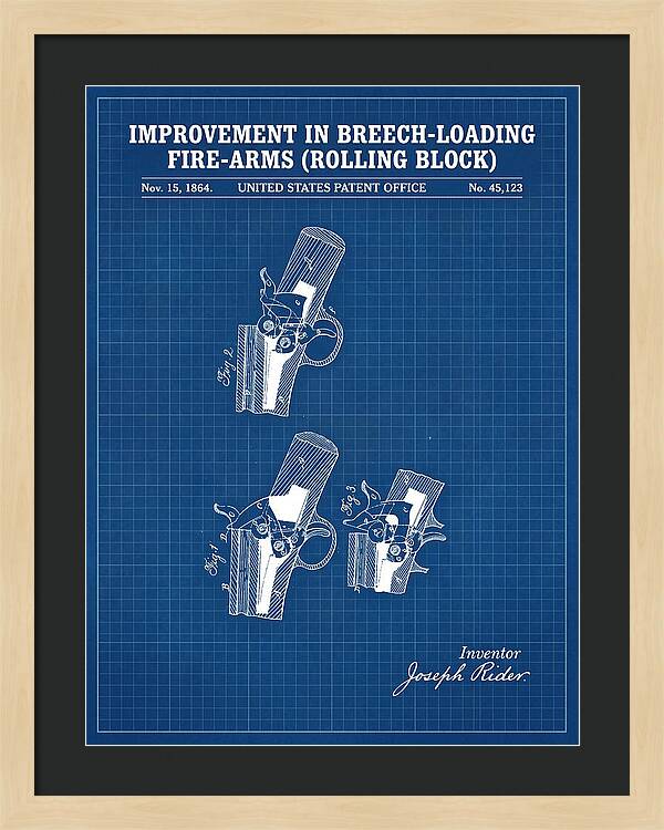 Rolling Block Rifle Remington Blueprint Patent Us45123