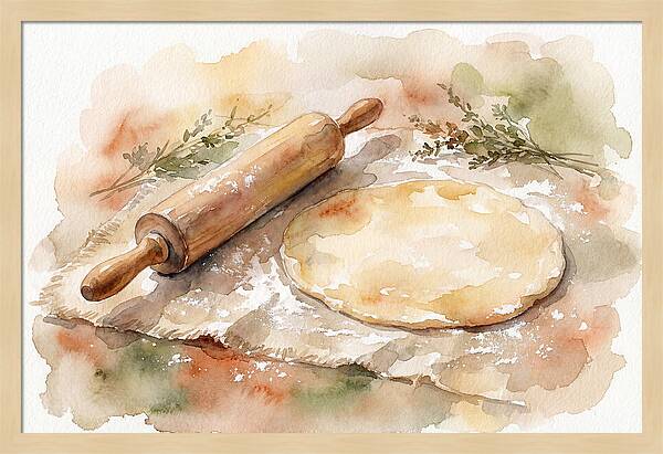 Rolling Pin And Dough Preparation
