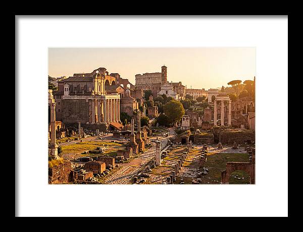 Roman Forum Illuminated By Sunset