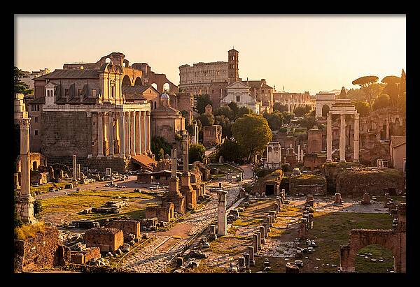 Roman Forum Illuminated By Sunset