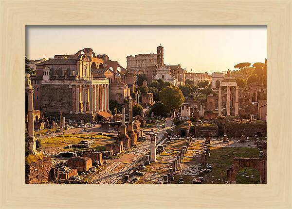 Roman Forum Illuminated By Sunset