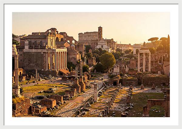 Roman Forum Illuminated By Sunset