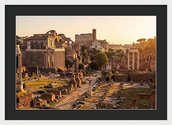 Roman Forum Illuminated By Sunset