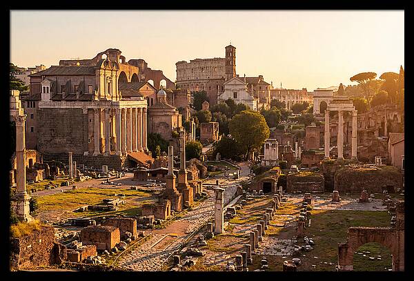 Roman Forum Illuminated By Sunset