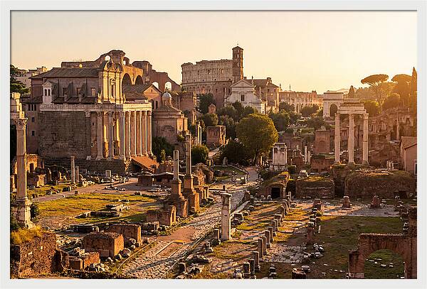 Roman Forum Illuminated By Sunset