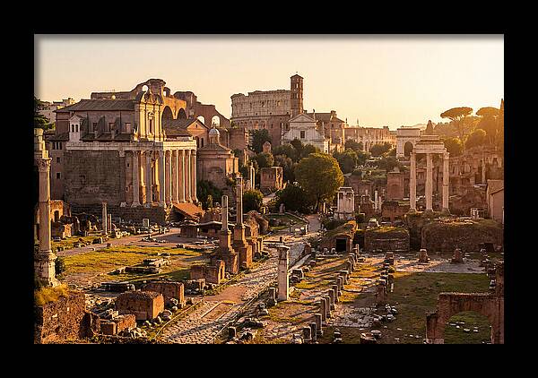 Roman Forum Illuminated By Sunset
