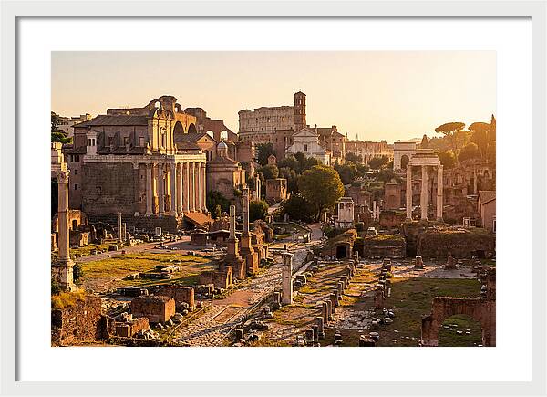 Roman Forum Illuminated By Sunset