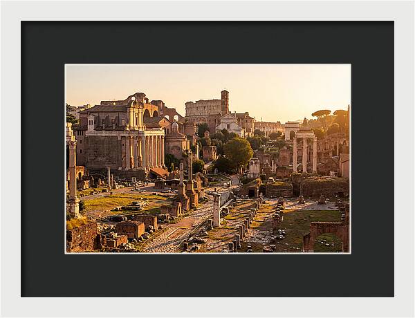 Roman Forum Illuminated By Sunset