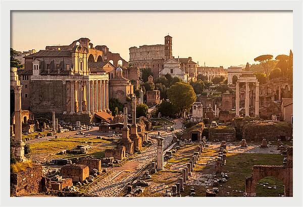Roman Forum Illuminated By Sunset