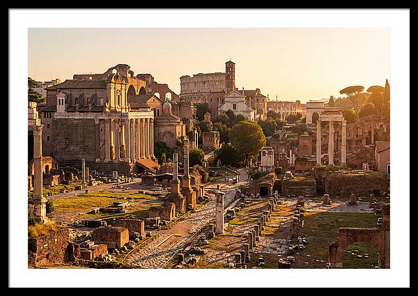 Roman Forum Illuminated By Sunset