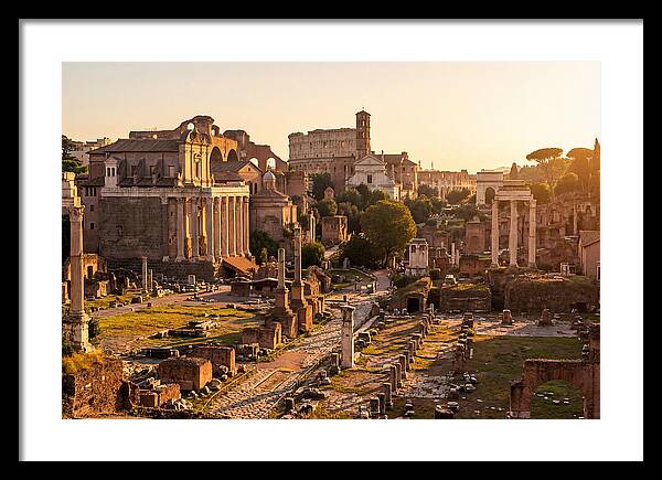 Roman Forum Illuminated By Sunset