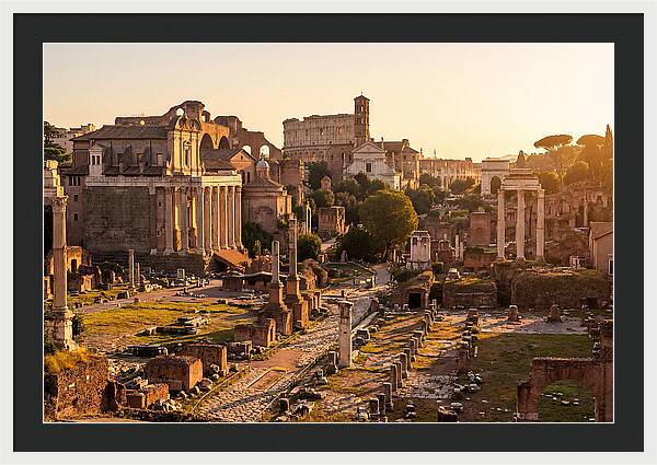 Roman Forum Illuminated By Sunset
