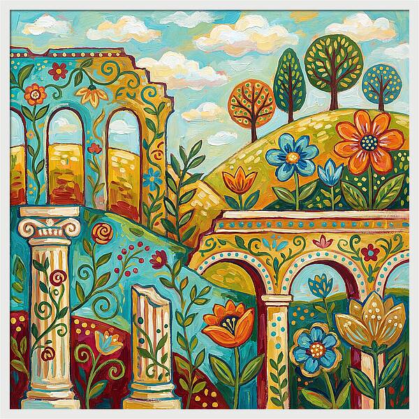 Roman Ruins In Bloom