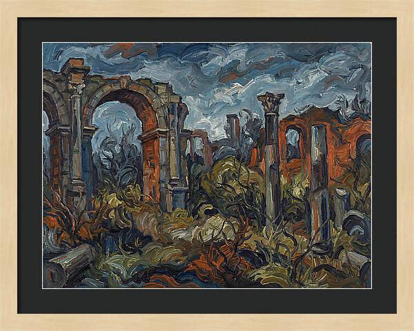 Roman Ruins In Expressionist Style