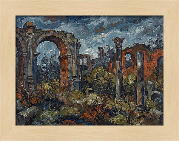 Roman Ruins In Expressionist Style
