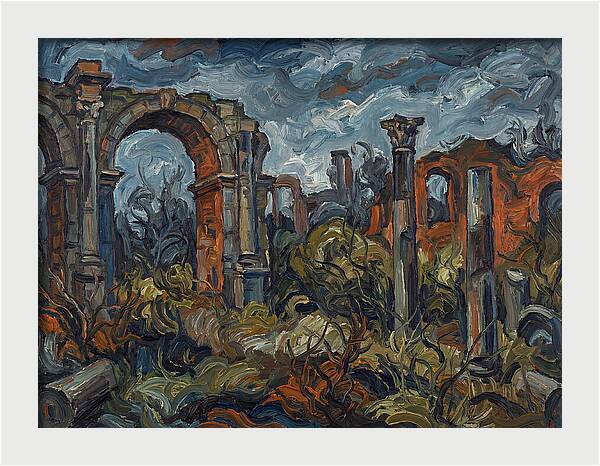 Roman Ruins In Expressionist Style