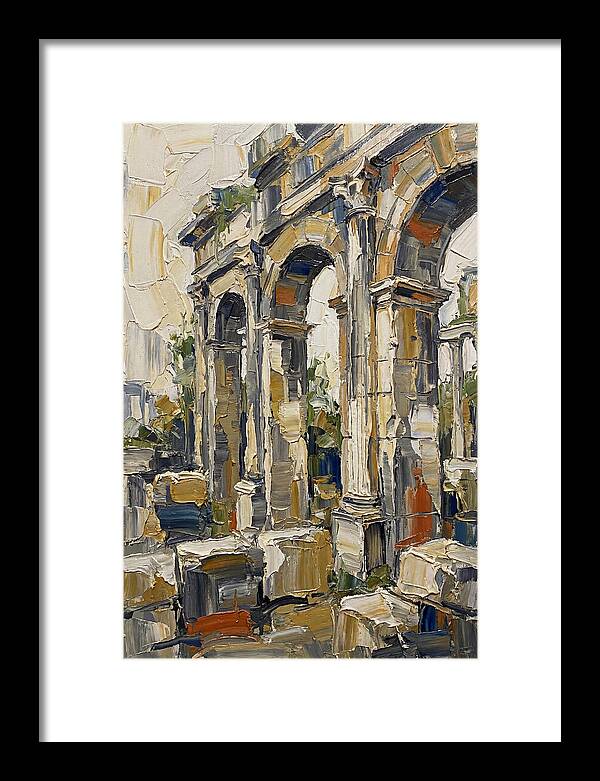 Roman Ruins In Palette Knife Style
