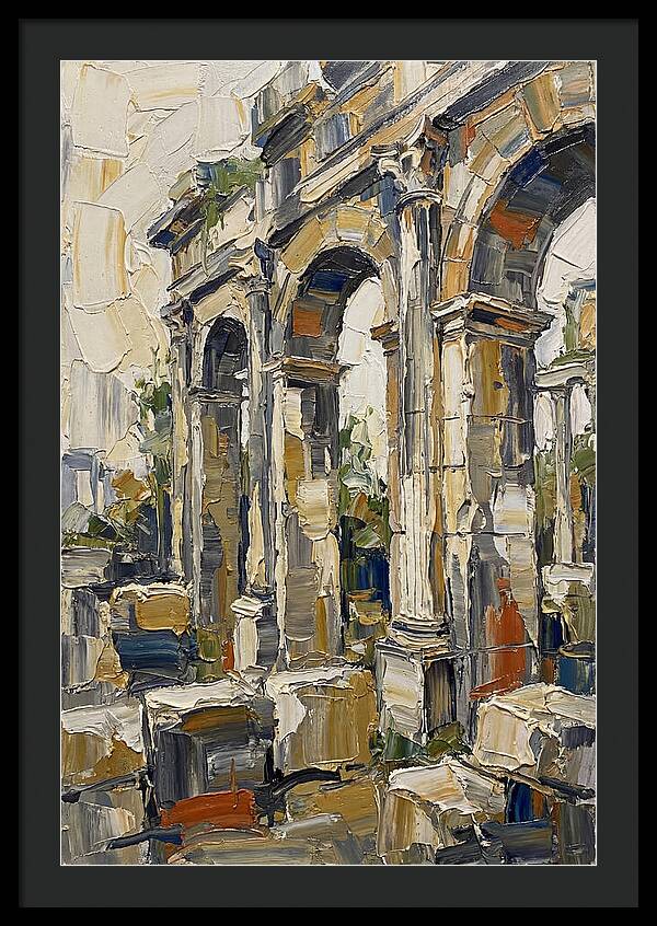 Roman Ruins In Palette Knife Style