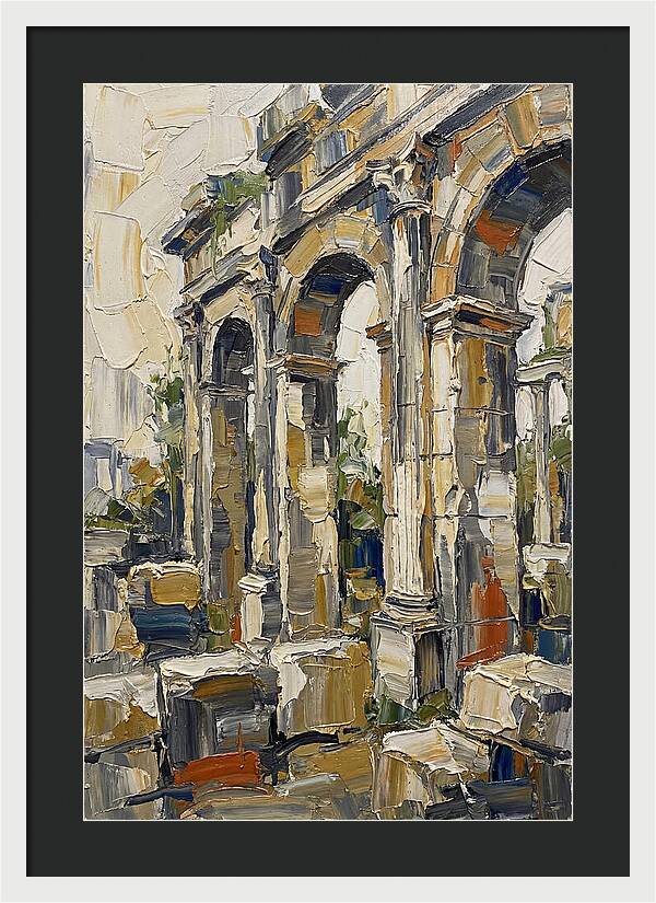 Roman Ruins In Palette Knife Style