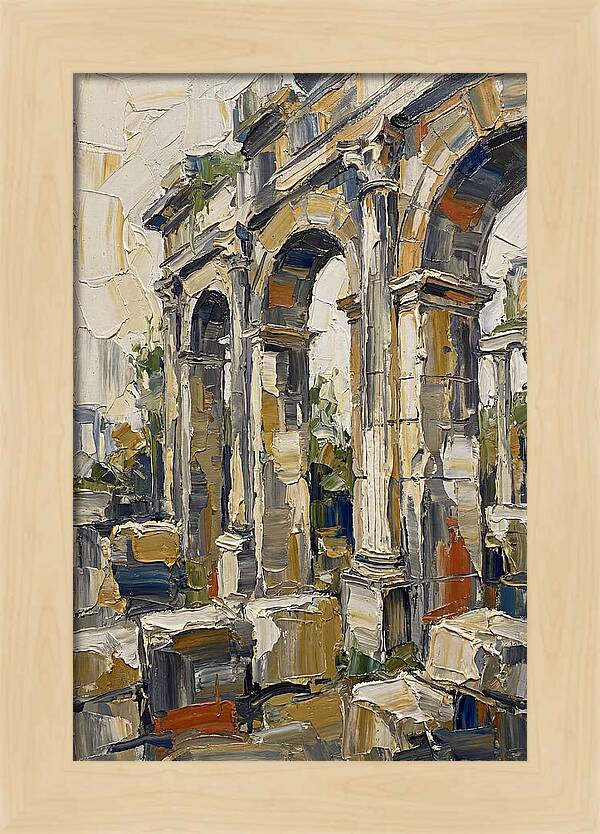 Roman Ruins In Palette Knife Style