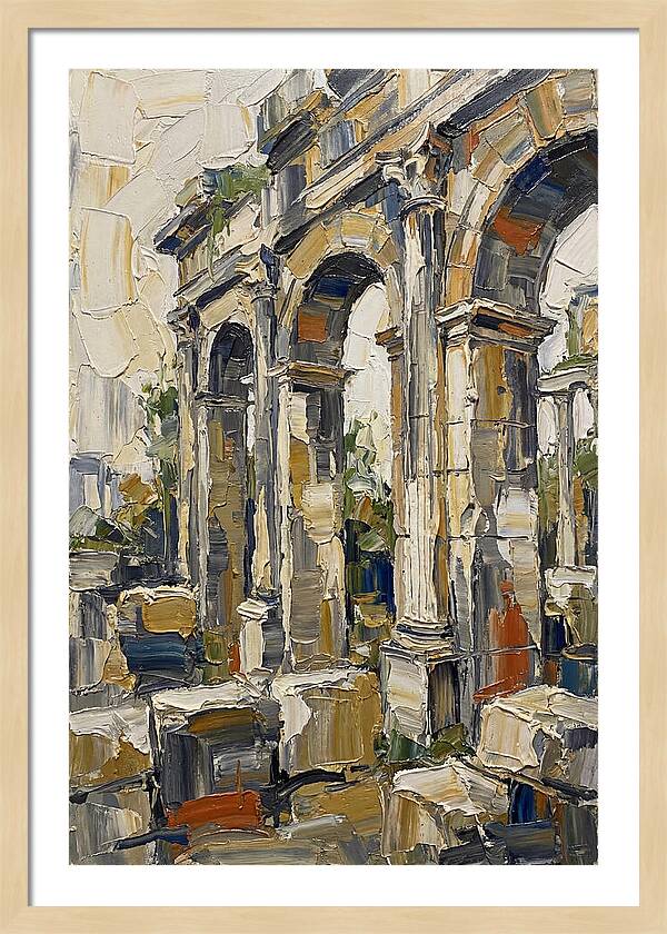 Roman Ruins In Palette Knife Style