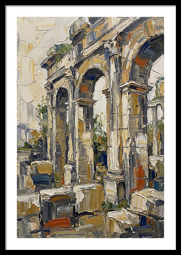 Roman Ruins In Palette Knife Style