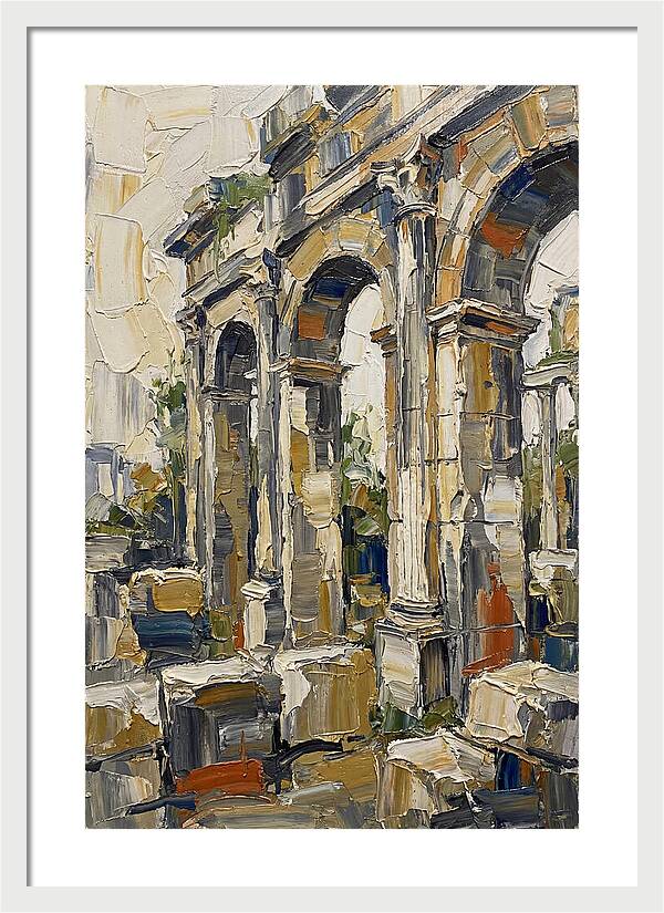 Roman Ruins In Palette Knife Style