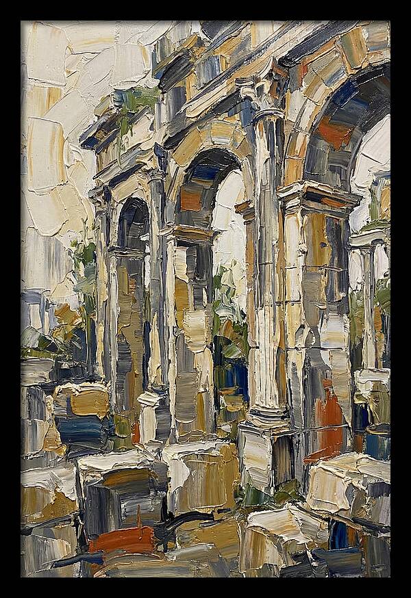 Roman Ruins In Palette Knife Style