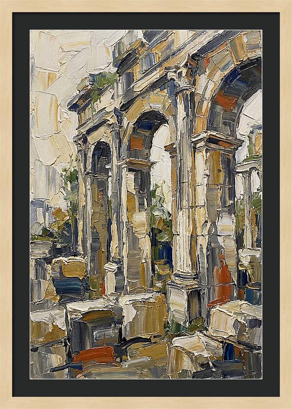 Roman Ruins In Palette Knife Style