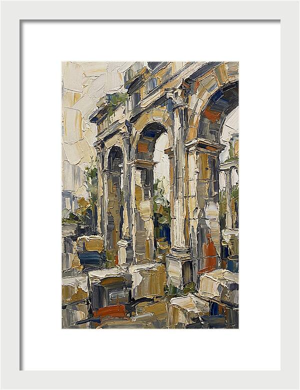 Roman Ruins In Palette Knife Style