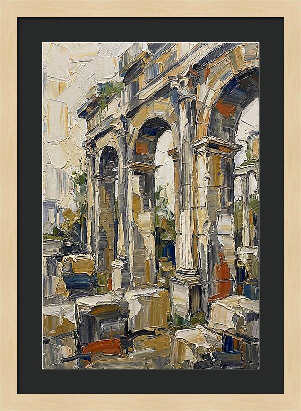 Roman Ruins In Palette Knife Style