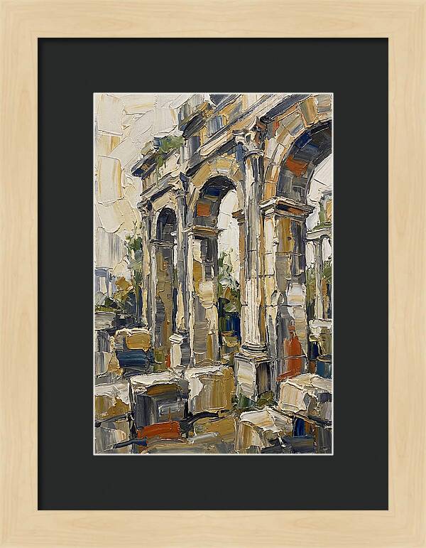 Roman Ruins In Palette Knife Style